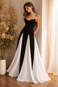 Black & White Contrast Maxi Dress