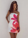 Strapless Floral Mini Dress