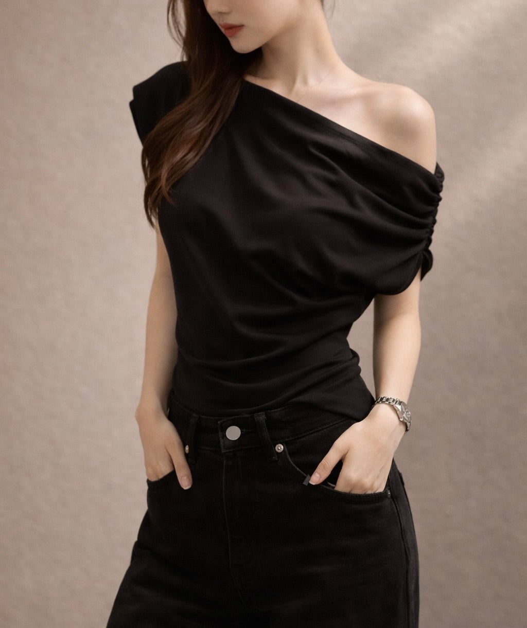Elegant One-Shoulder Top