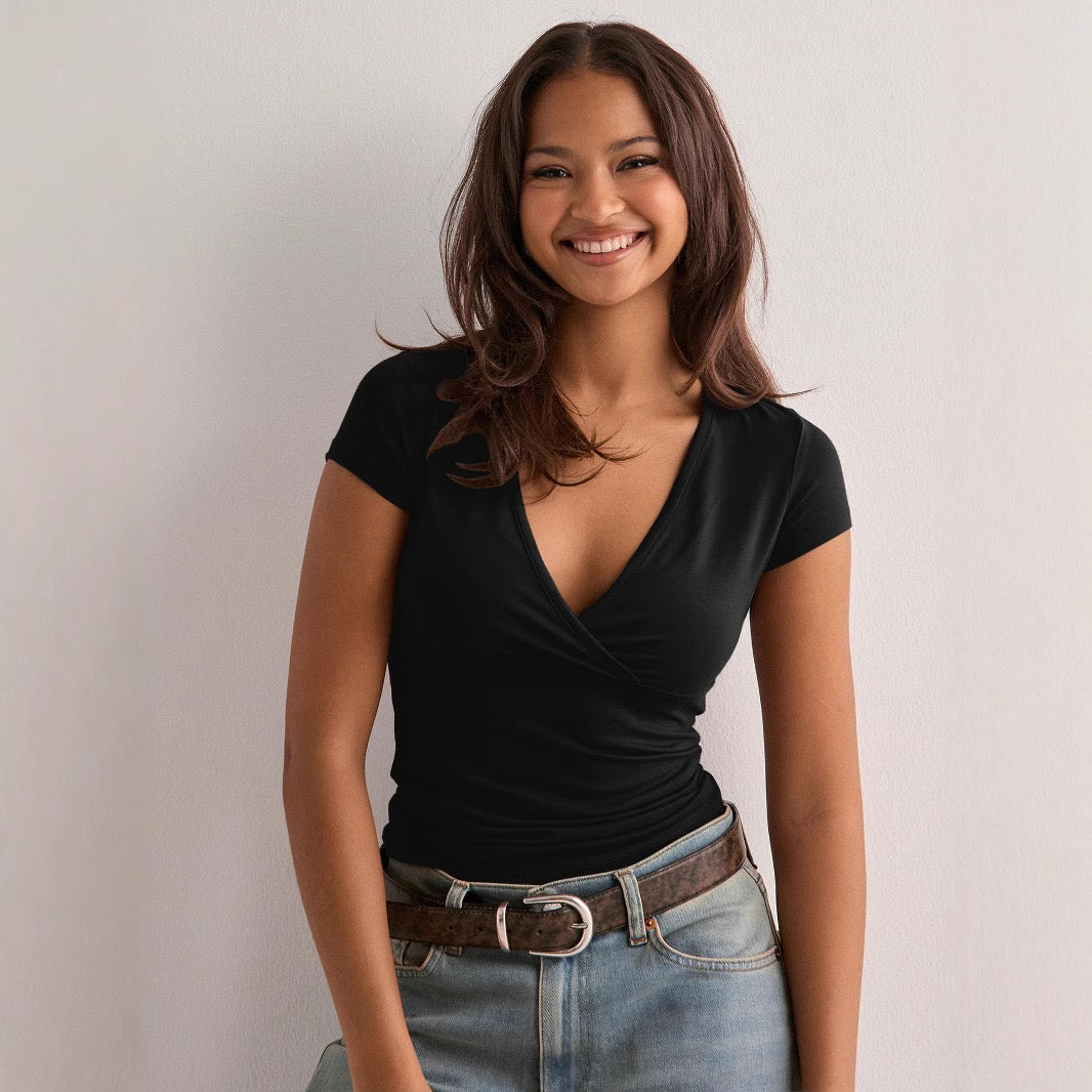 Soft Wrap V-Neck Top