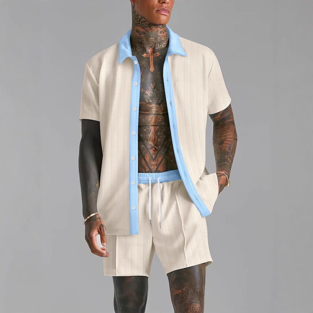 Men’s Summer Textured Short Set