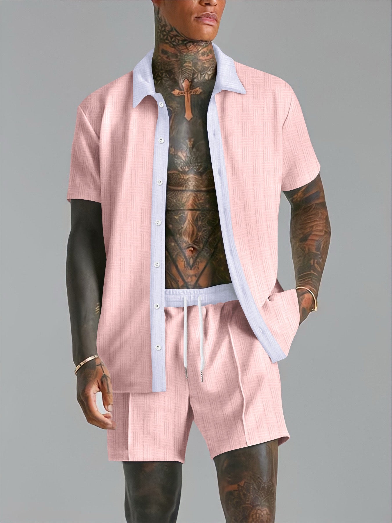 Men’s Summer Textured Short Set
