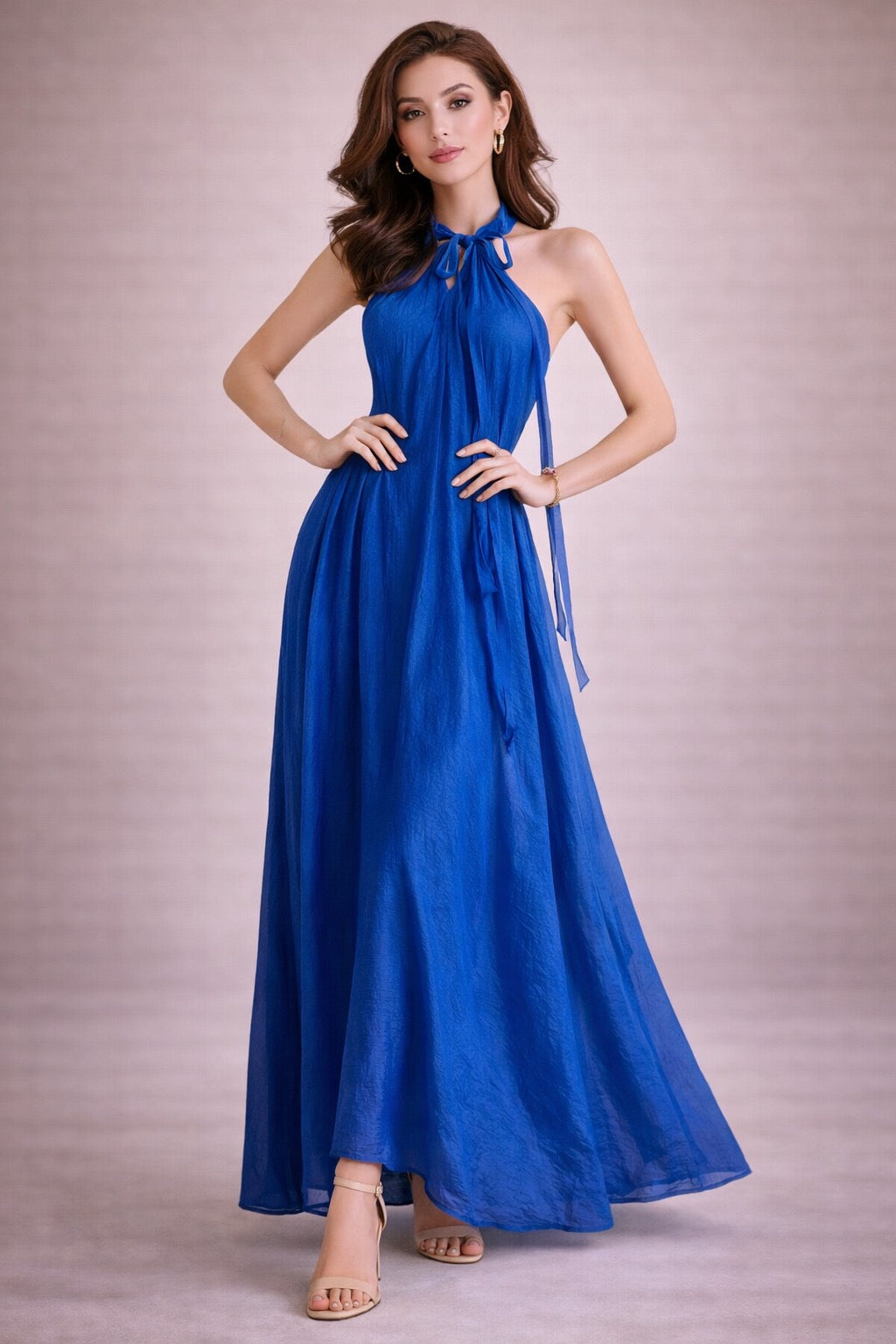 Bohemian Halter Neck Maxi Summer Dress