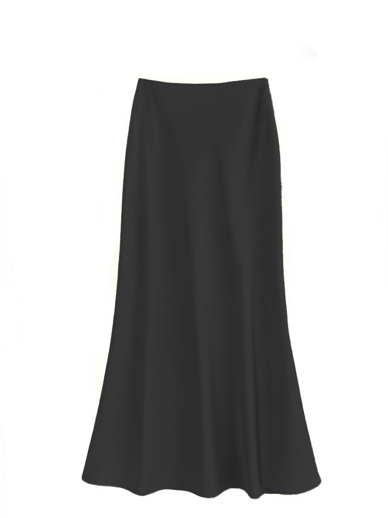 Skirt Midi Satin Basen