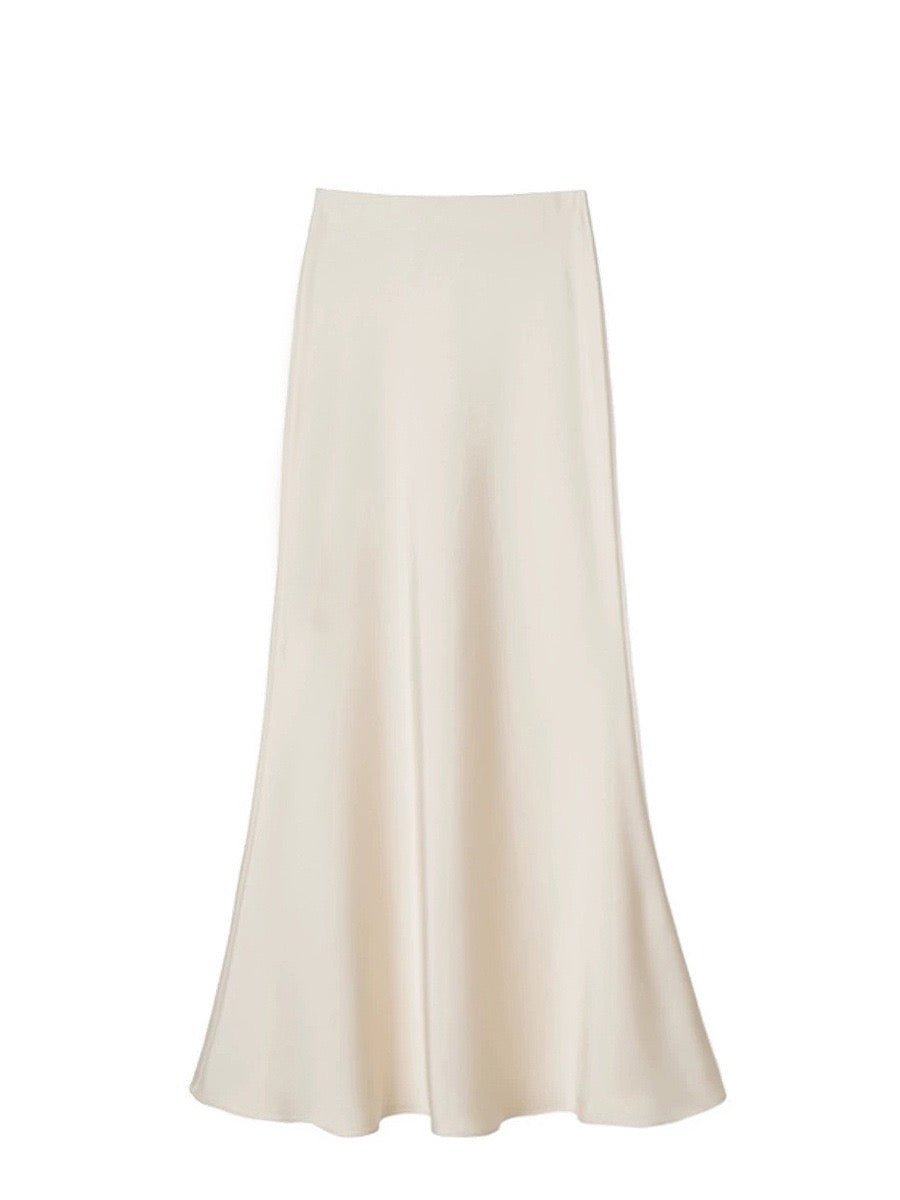 Skirt Midi Satin Basen