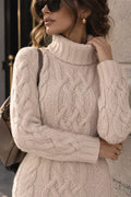 Women's Cream Cable-Knit Sweater Dress