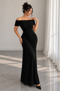 Women's Black Off-Shoulder Maxi Dress