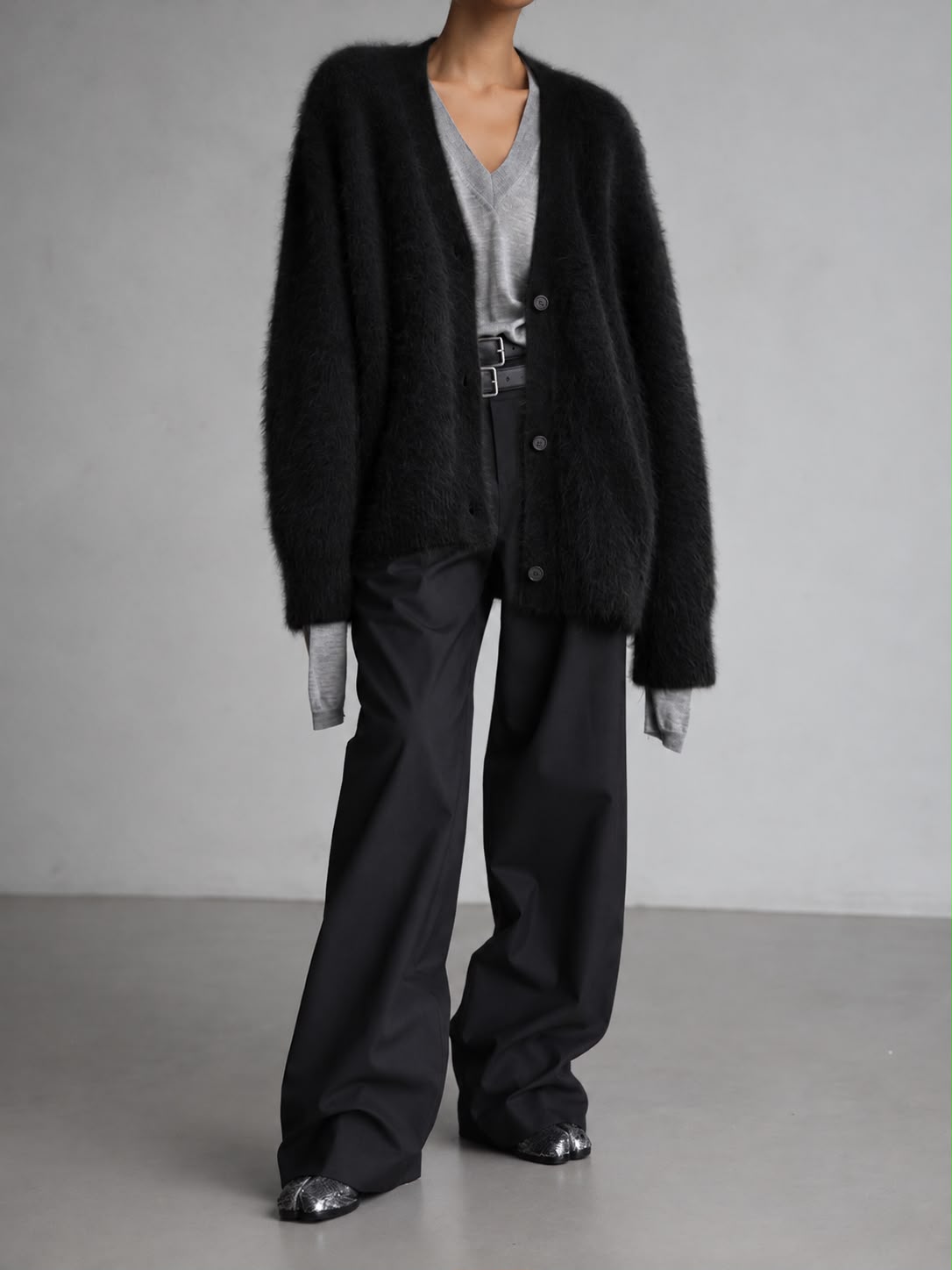 Women's Faux-Mink Button Cardigan