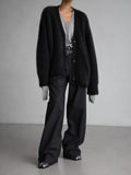 Women's Faux-Mink Button Cardigan