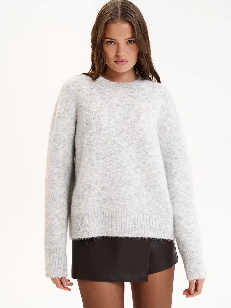 Women's Cropped Alpaca-Feel Pullover Sweater