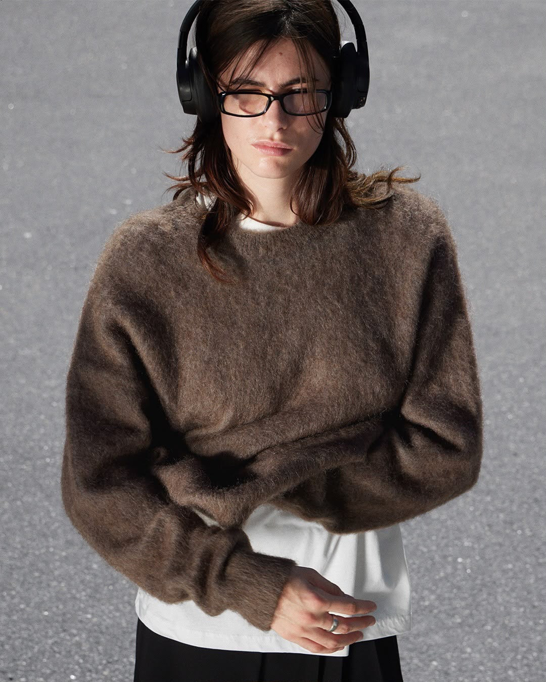 Women's Cropped Alpaca-Feel Pullover Sweater