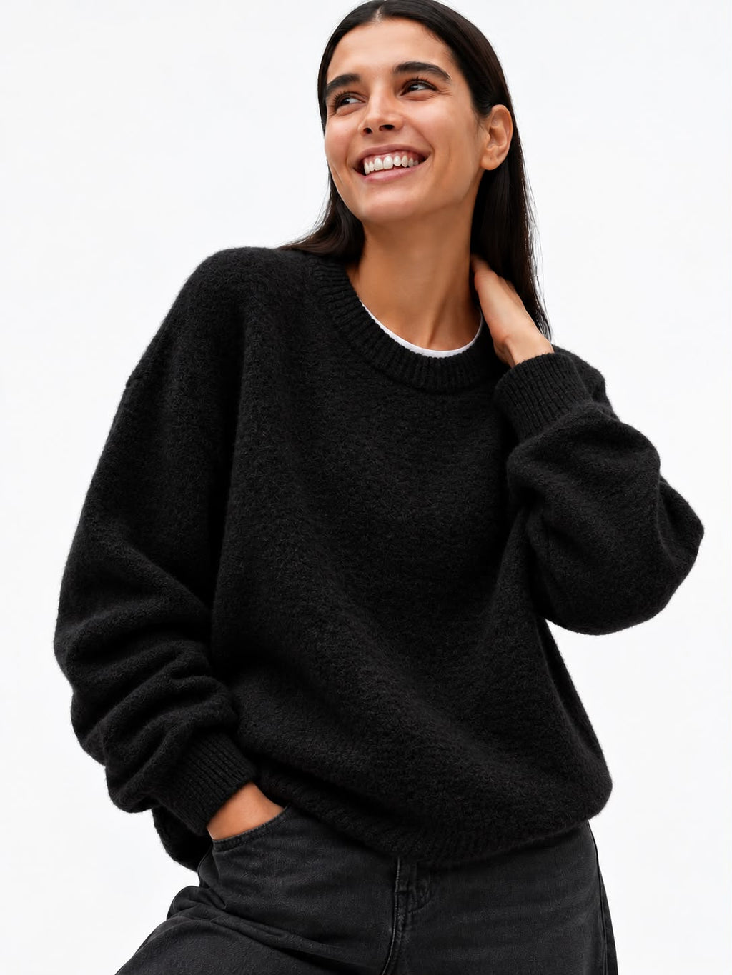 Women's Thick Round-Neck Pullover Sweater