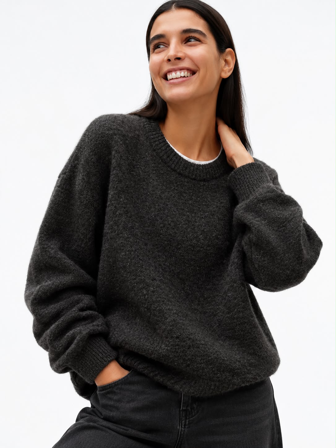 Women's Thick Round-Neck Pullover Sweater