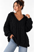 Women's Hooded Cable-Knit Sweater